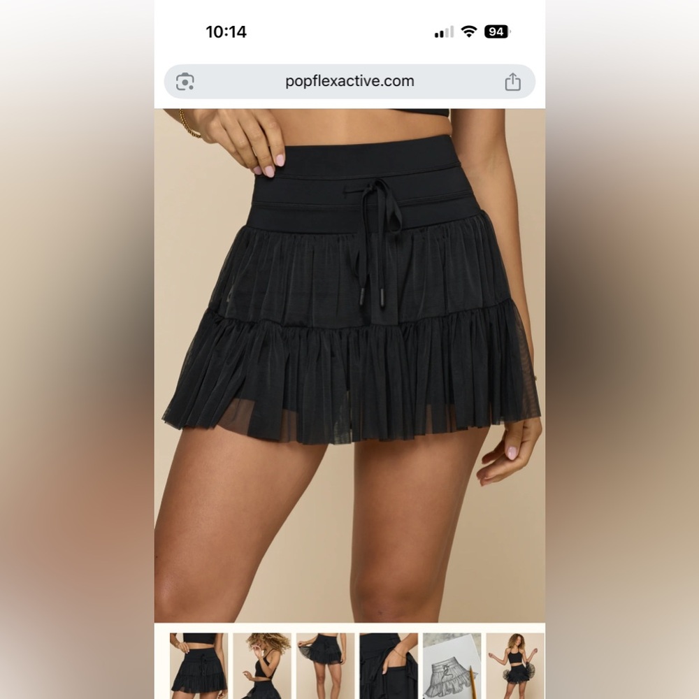 Pop Flex Black Pirouette Skort